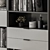 Sleek Black and Gray Display Cabinet 3D model small image 3