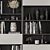 Sleek Black and Gray Display Cabinet 3D model small image 5