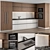 Modern White and Wood Kitchen Cabinets 3D model small image 9
