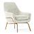 Coco Velvet Lounge Chair: Elegant & Comfortable Seating 3D model small image 1