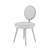 Elegant Sea Blue Velvet Dining Chair 3D model small image 3