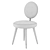 Elegant Sea Blue Velvet Dining Chair 3D model small image 6