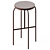 Rustic Shaker Stool: Golden Brown & Grey 3D model small image 2