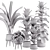 Green Oasis Indoor Plant Set 3D model small image 7