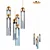 Elegant Glass Pendant Chandelier 3D model small image 1