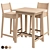 Norråker Birch Bar Stool Set 3D model small image 1