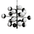 Sleek 20 Globe Chandelier | MidCentury Modern 3D model small image 2