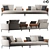 Luxurious B&B Atoll Sofa 3D model small image 1