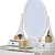 Modern White Dressing Table Set 3D model small image 2