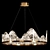 Regal Embossed Brass Chandelier 3D model small image 1