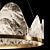 Regal Embossed Brass Chandelier 3D model small image 4