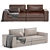 Modern Natuzzi Italia 2-Seater Sofa 3D model small image 2