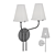 Classic Glass Shade Wall Lamp 3D model small image 1