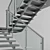 Sleek Modern Interior Stair 3D model small image 7