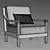 Restoration Hardware Miramar Aluminum Lounge Chair 3D model small image 5