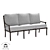 Aristo Aluminum Three-Seater Sofa 3D model small image 1