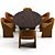 Trussardi Casa Dinning Set: Liubis Armchair & Madeley Table 3D model small image 3