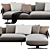 Modern Flexform Bretton Sectional - Luxury Comfort for Your Living Room 3D model small image 3