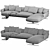 Modern Flexform Bretton Sectional - Luxury Comfort for Your Living Room 3D model small image 4