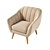 Elegant Doria Armchair: Perfect for Any Sofa 3D model small image 4