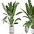 Rustic Indoor Plant Set - Concrete Pot 3D model small image 1