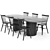 Modern Dining Table Set 3D model small image 1