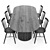 Modern Dining Table Set 3D model small image 2