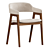 Sleek Savis Dining Chair 3D model small image 3