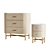 Elegant Mango Wood 3 Drawer Chest with Marble Top 3D model small image 2