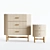 Elegant Mango Wood 3 Drawer Chest with Marble Top 3D model small image 8