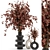 Rustic Concrete Pot Set with Dry Indoor Plants 3D model small image 1