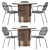 Modern Corner Design Dining Set 3D model small image 1