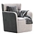 Cozy Flou Softwing Armchair 3D model small image 2