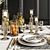 Modern Dinner Table Set 3D model small image 4