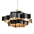 Elegant Black Lotus Chandelier 3D model small image 1