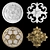 Elegant Rosette 16: Gold & Gypsum 3D model small image 1