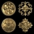 Elegant Rosette 16: Gold & Gypsum 3D model small image 2