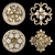 Elegant Rosette 16: Gold & Gypsum 3D model small image 4