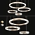 Contemporary Crystal Chandelier Set 3D model small image 2