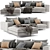 Flexform Lightpiece Sofa Set 3D model small image 1