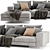 Flexform Lightpiece Sofa Set 3D model small image 3