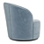 Crate and Barrel Infiniti Swivel Chair: Velvet Colors, 3D Model 3D model small image 3