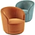 Crate and Barrel Infiniti Swivel Chair: Velvet Colors, 3D Model 3D model small image 5
