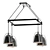 Elegant 4-Light Black Chandelier 3D model small image 1