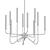 Valdi Satin Brass LED Chandelier 3D model small image 2