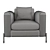 Modern Nappa Leather Sofa 3D model small image 6