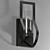 Curvaceous Antique Black Wall Sconce 3D model small image 3