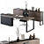Wood and Black Manager Desk 3D model small image 2