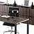 Wood and Black Manager Desk 3D model small image 5
