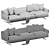 Modern Flexform Bretton 3 Seater 3D model small image 3